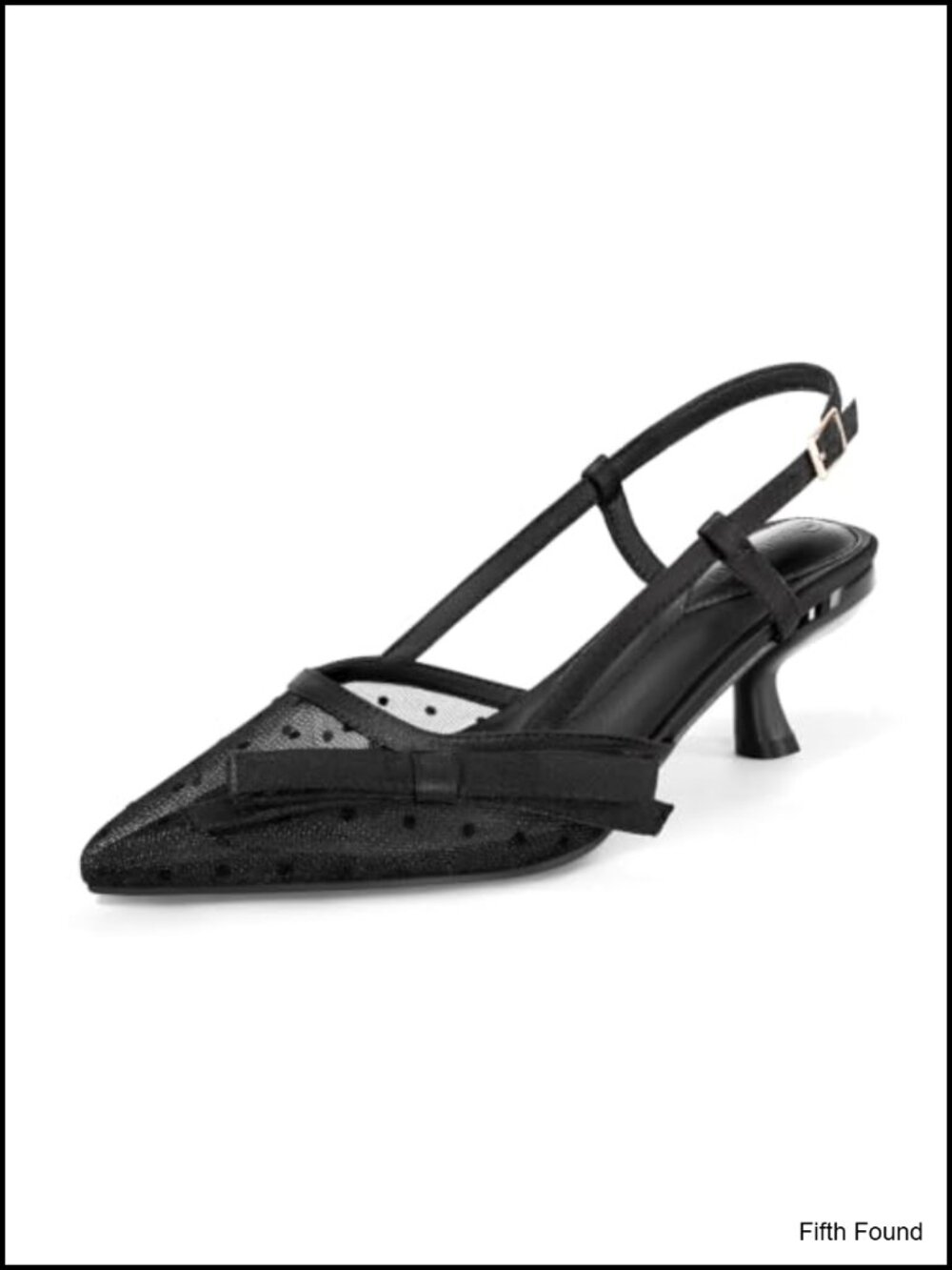 Slingback Low Kitten Heels Closed Pointed Toe Bow Pumps Dress Shoes